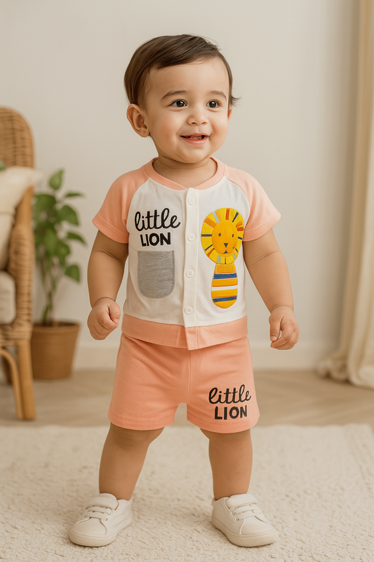 Unisex Clothing Set for Baby Boys and Girls - Peach