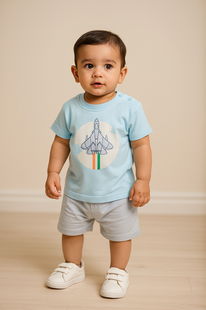 Unisex Knee Length Printed T-Shirt and Shorts