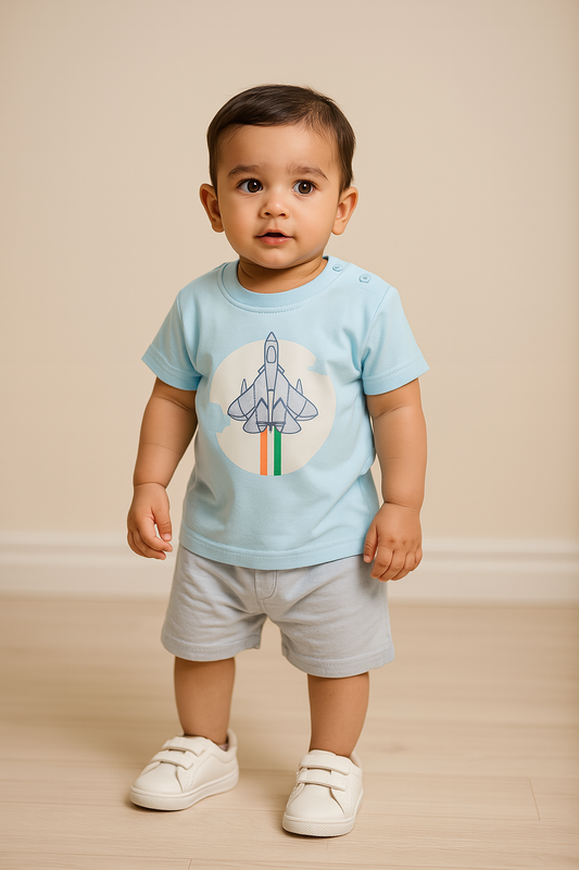 Unisex Knee Length Printed T-Shirt and Shorts