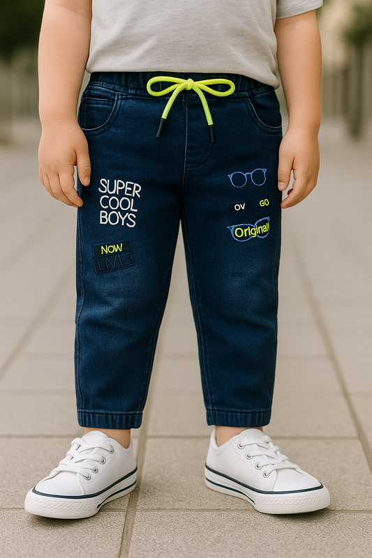 Boys Mid-Rise Printed Jeans