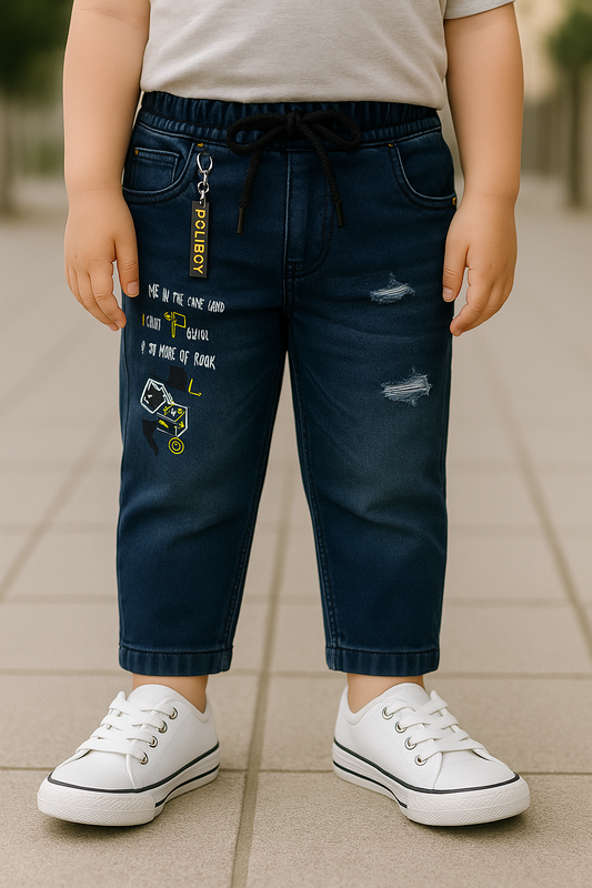 Boys Printed Denim Jeans