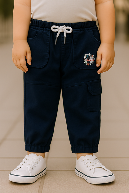 Boys Mid Rise Printed Jogger Fit Jeans