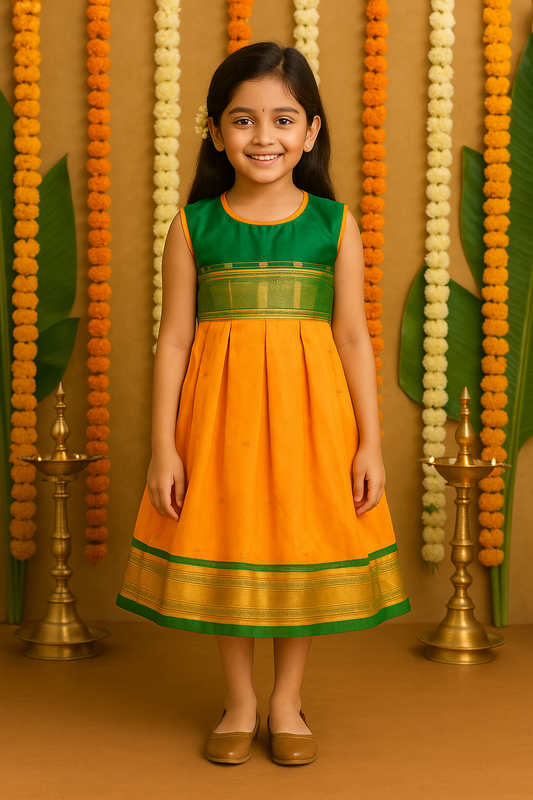 Girls Traditional Border Ethnic Dress