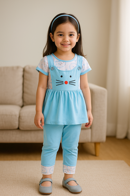 Girls Printed Top and Pant Clothing Set