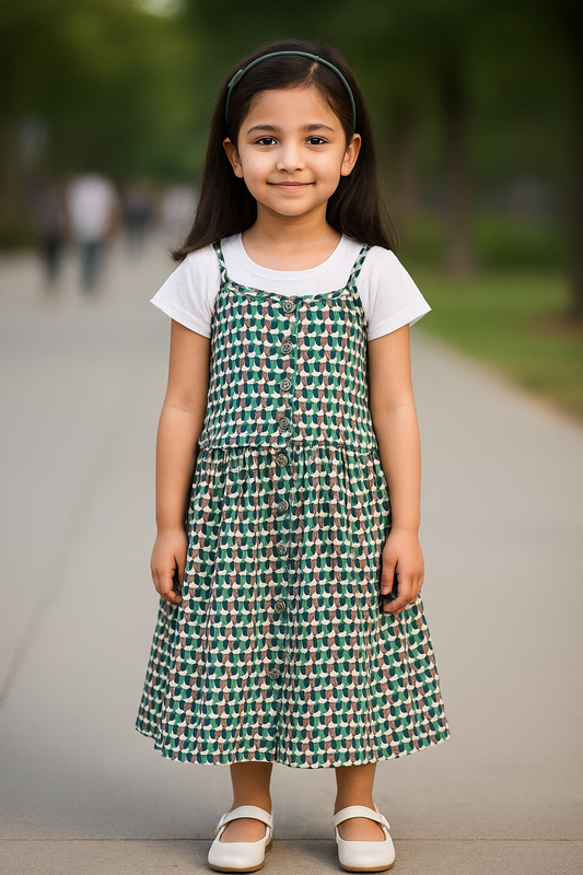 Girls Printed Short Sleeve T-Shirt and Dress