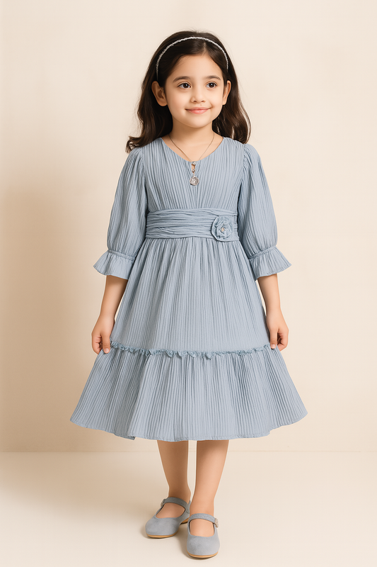 Girls Tiered Hem Casual Dress