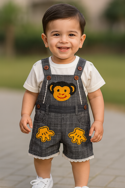 Wish Karo Baby Boys Dungaree Dress For Kids-(bt47gry)