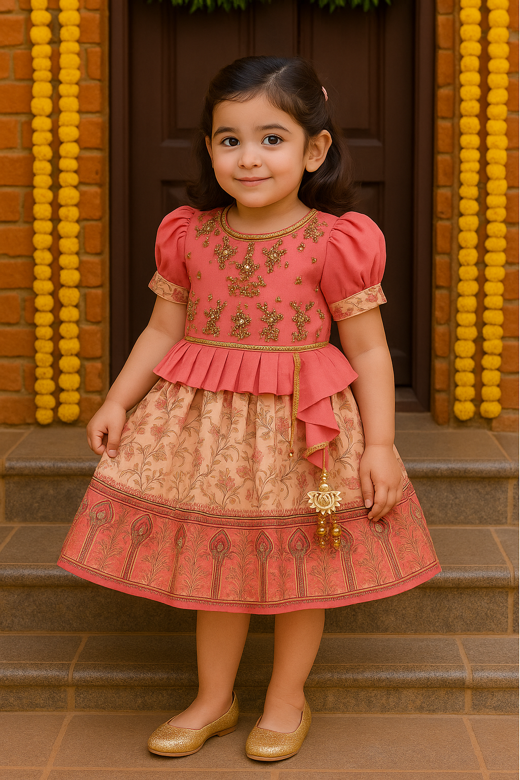 Buy Premium Baby Girls Wedding Dress Online | Festive Girls Frock | Girls Pongal Dress