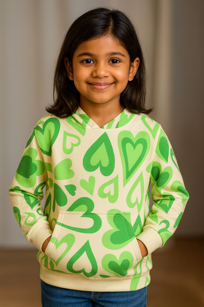 Kids Hoodie Heart Print Sweatshirt – Unisex Hoodies