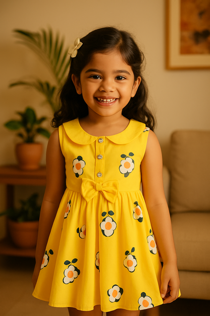 Girls cotton Floral Printed Summer Dress
