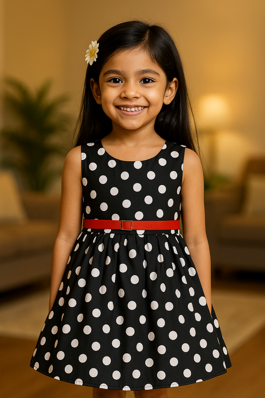 Wish Karo Baby Girls Dress Frock for Girls-(stn743blknw)