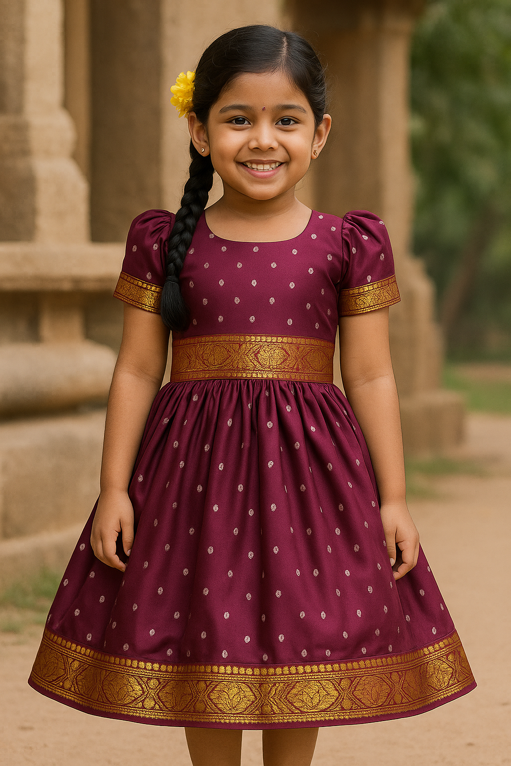 Girls Traditional border ethnic Dress