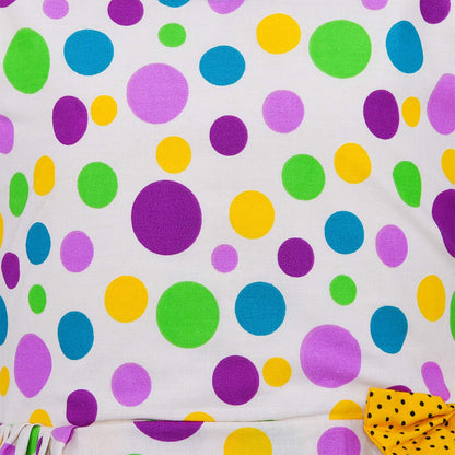 Girls  Polka Dot Cotton Party Dress with Orange Bow – Cute Sleeveless Kids Dress