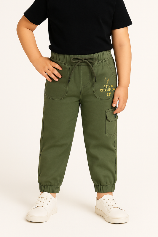 Boys Cargo Cotton Elastic Trouser