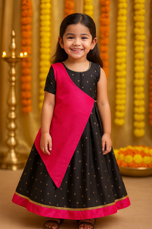 Girls Party Wear Long Dress Birthday Gown for Girls LF154pnk