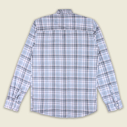 Men’s Cotton Blend Checkered Shirt with Long Sleeves
