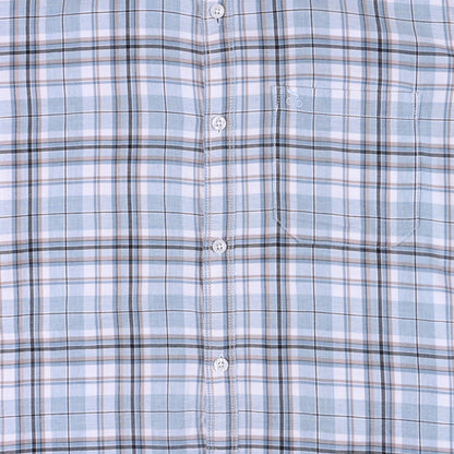 Men’s Cotton Blend Checkered Shirt with Long Sleeves