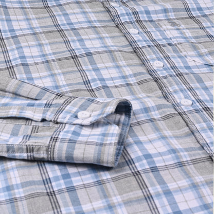 Men’s Cotton Blend Checkered Shirt with Long Sleeves