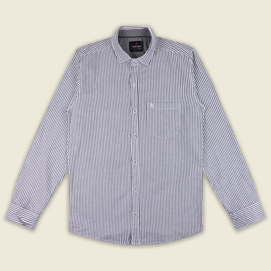 Men’s Cotton Blend Striped Shirt with Full Sleeves