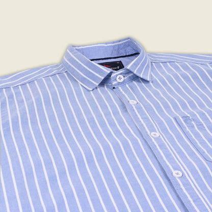 Men’s Cotton Blend Striped Shirt with Full Sleeves