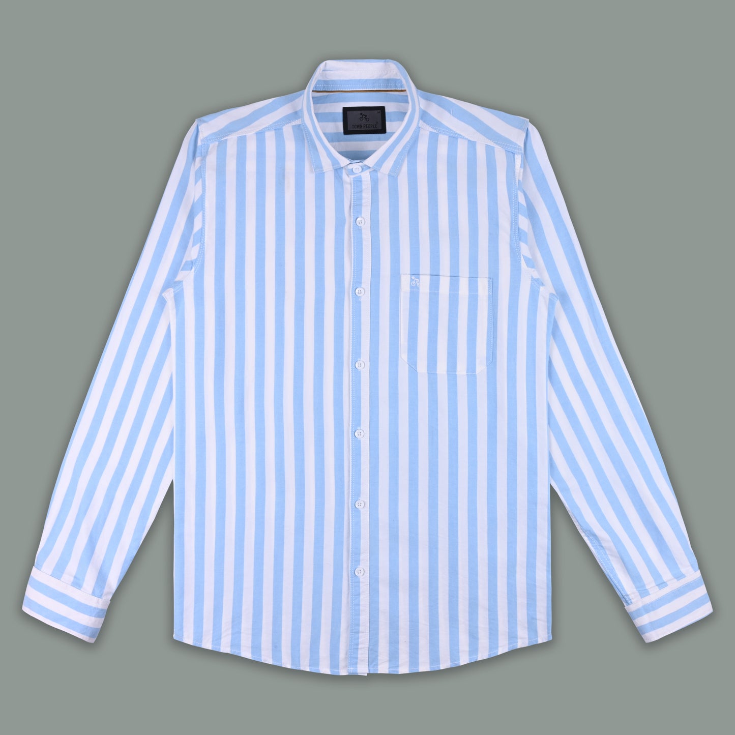 Men’s Cotton Blend Striped Shirt with Full Sleeves