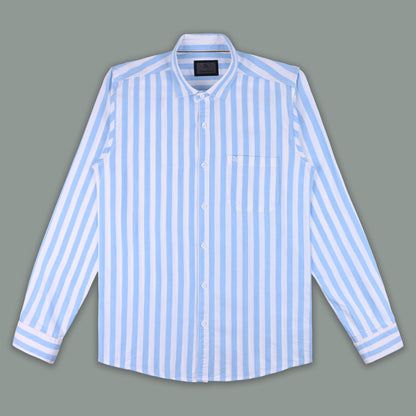 Men’s Cotton Blend Striped Shirt with Full Sleeves