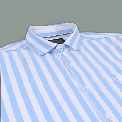 Men’s Cotton Blend Striped Shirt with Full Sleeves