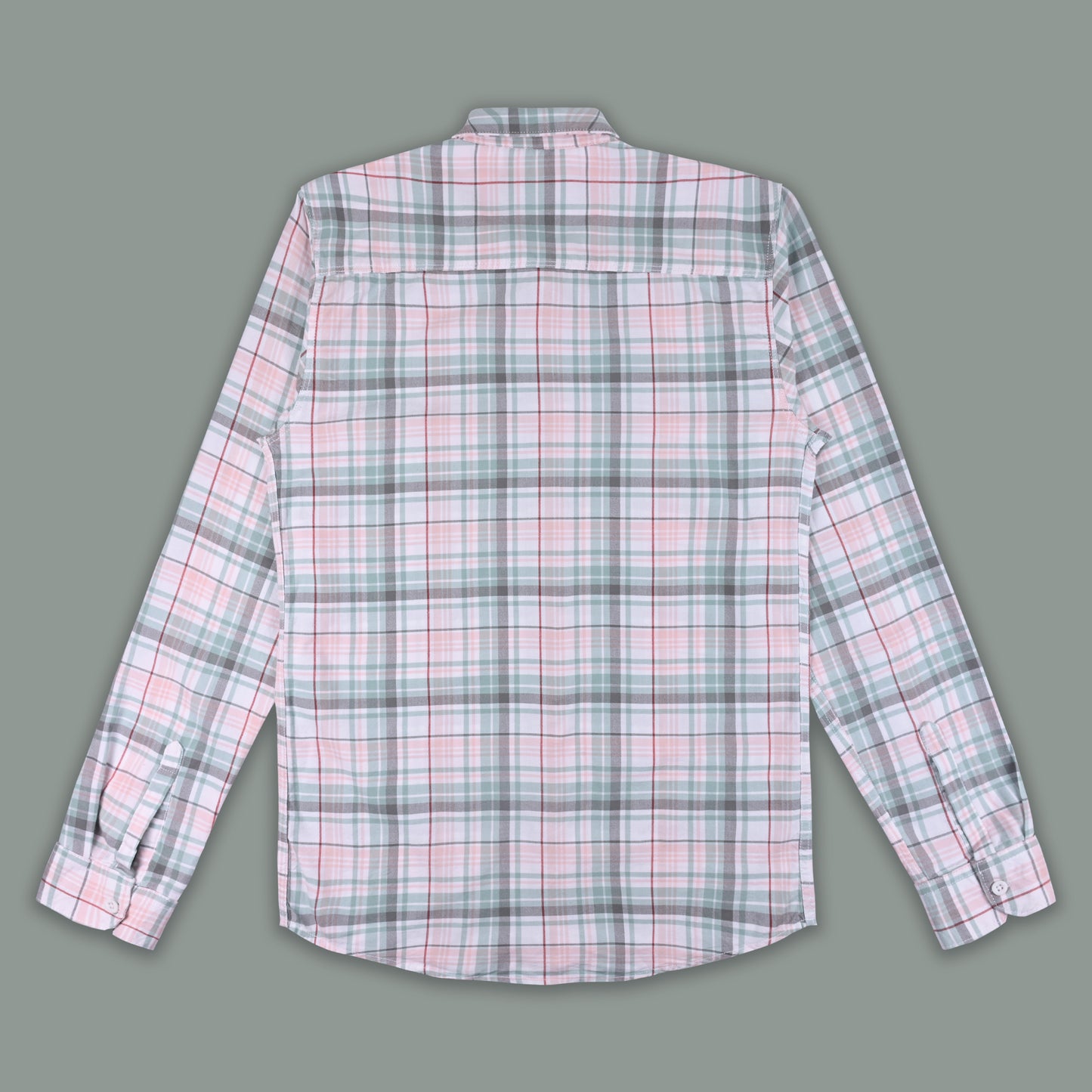Men’s Cotton Blend Checkered Shirt with Long Sleeves