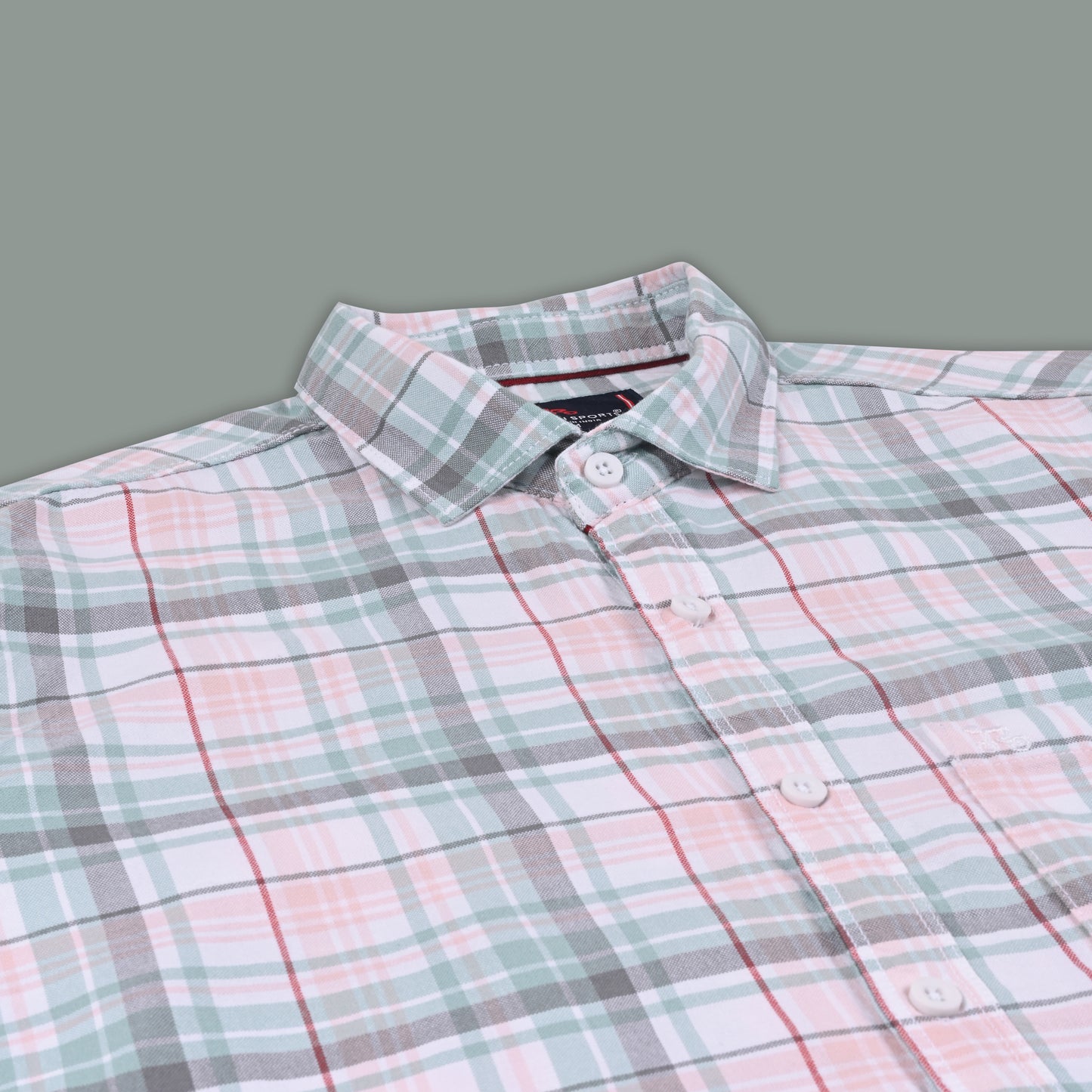 Men’s Cotton Blend Checkered Shirt with Long Sleeves
