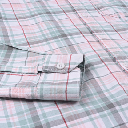 Men’s Cotton Blend Checkered Shirt with Long Sleeves