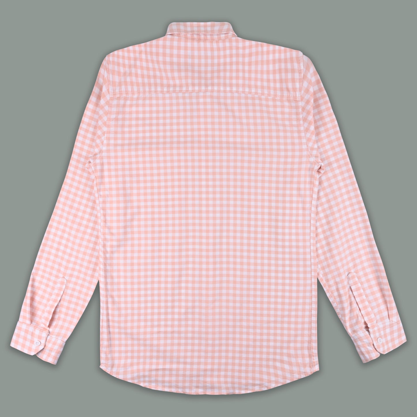 Men’s Cotton Blend Checkered Shirt with Long Sleeves