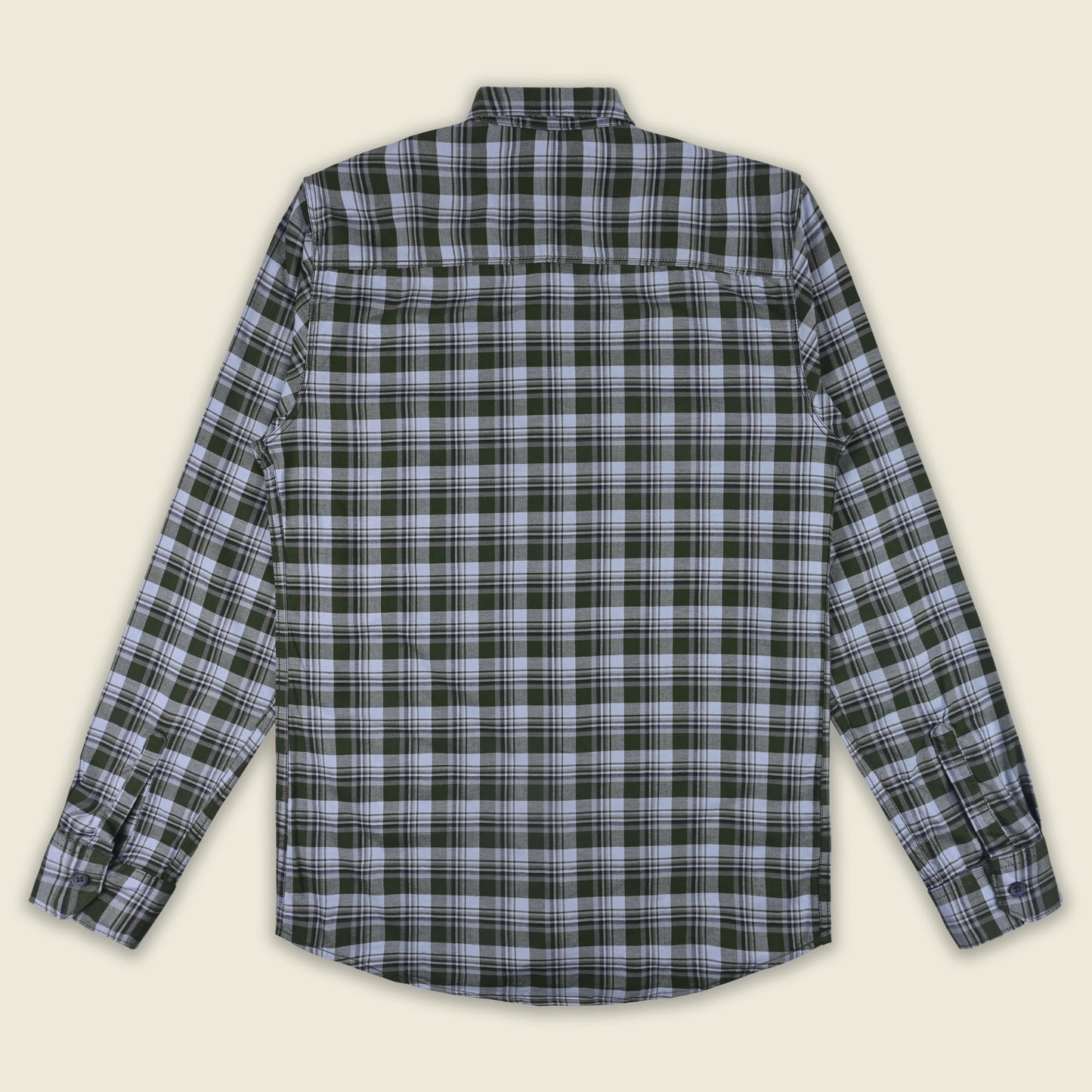 Men’s Cotton Blend Checkered Shirt with Long Sleeves