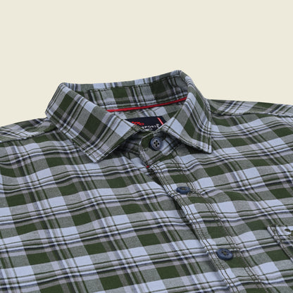 Men’s Cotton Blend Checkered Shirt with Long Sleeves