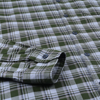 Men’s Cotton Blend Checkered Shirt with Long Sleeves