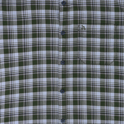 Men’s Cotton Blend Checkered Shirt with Long Sleeves