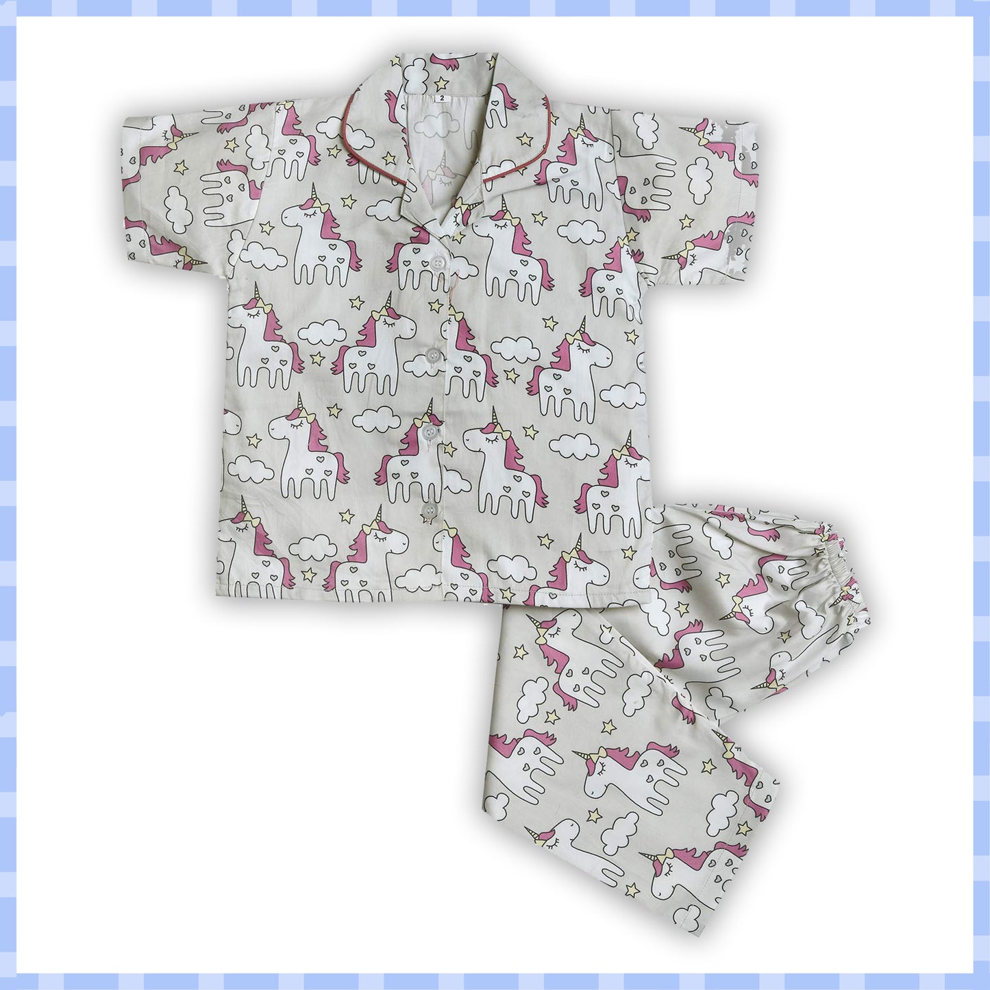 Unisex Printed Top and Bottom Pyjamas Night Dress