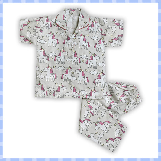 Unisex Printed Top and Bottom Pyjamas Night Dress