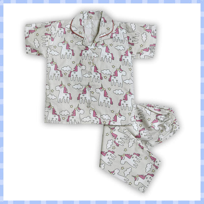 Unisex Printed Top and Bottom Pyjamas Night Dress