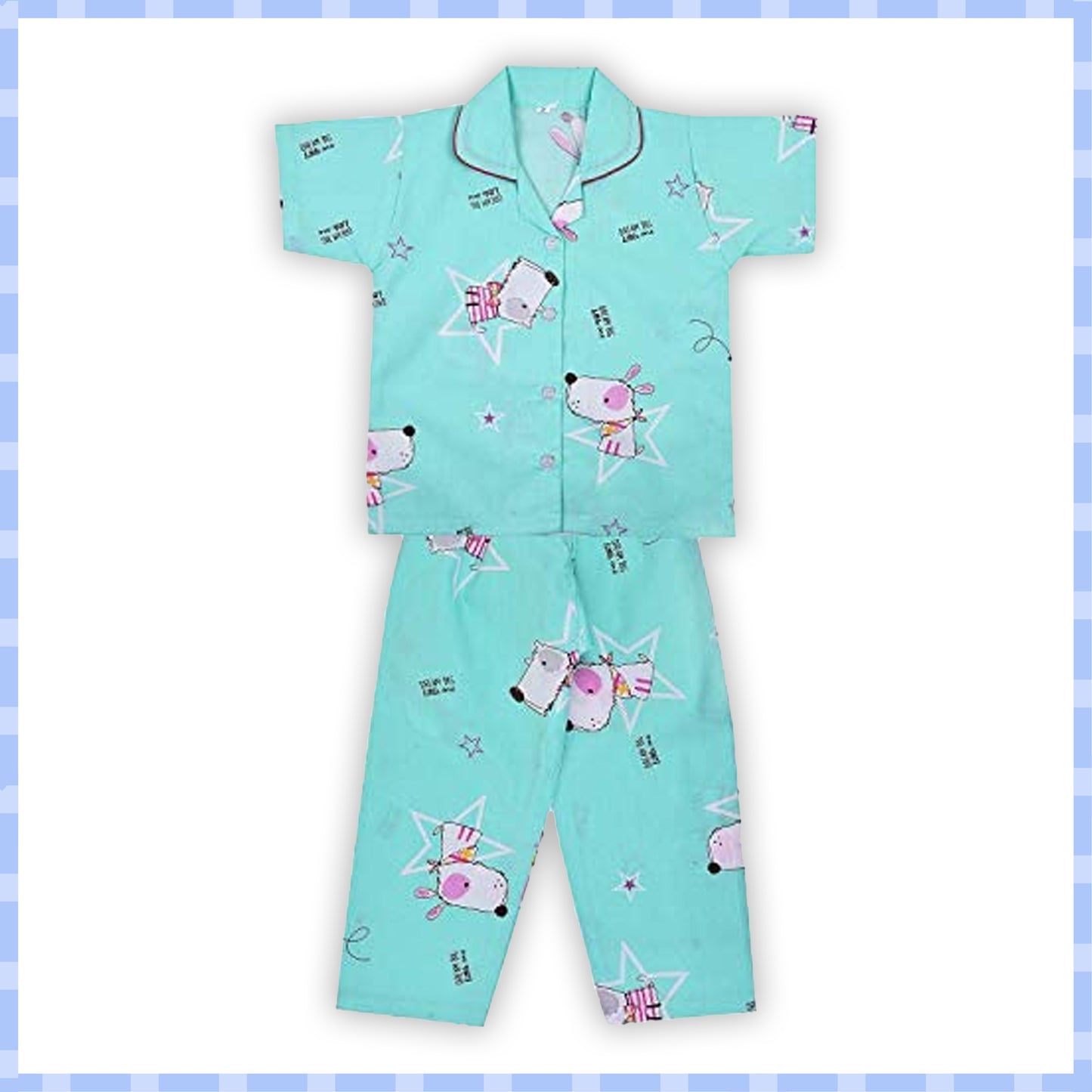 Unisex Printed Top and Bottom Pyjamas Night Dress