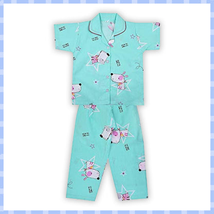 Unisex Printed Top and Bottom Pyjamas Night Dress