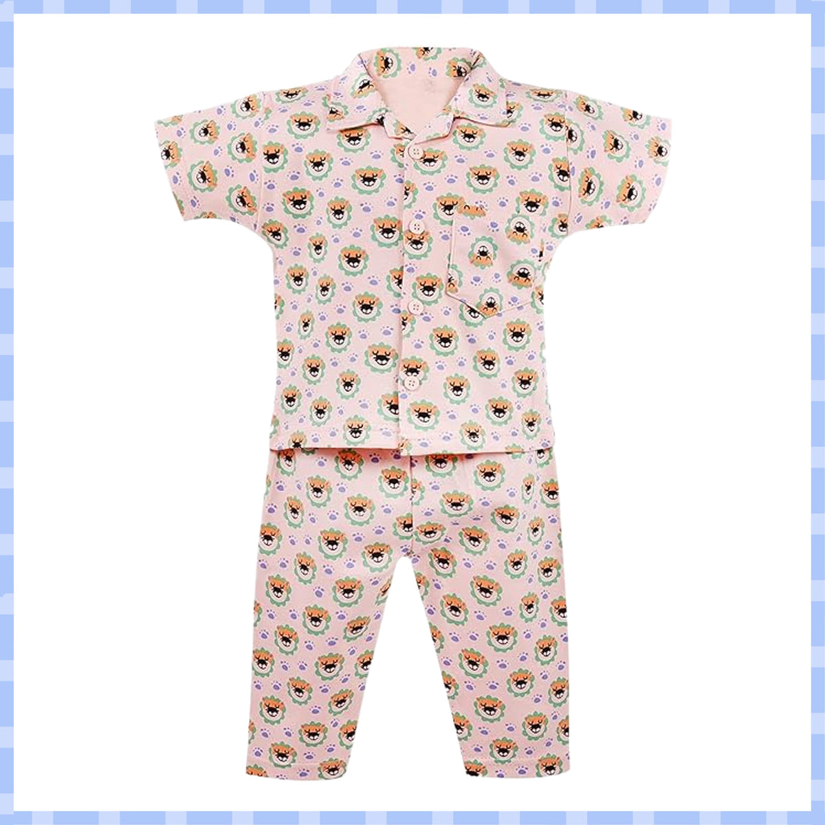 Unisex Printed Top and Bottom Pyjamas Night Dress