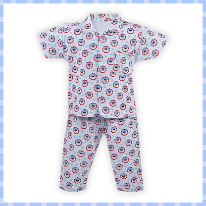 Unisex Printed Top and Bottom Pyjamas Night Dress