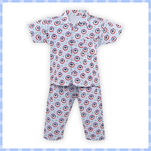 Unisex Printed Top and Bottom Pyjamas Night Dress