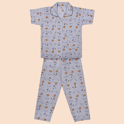 Unisex Printed Top and Bottom Pyjamas Night Dress