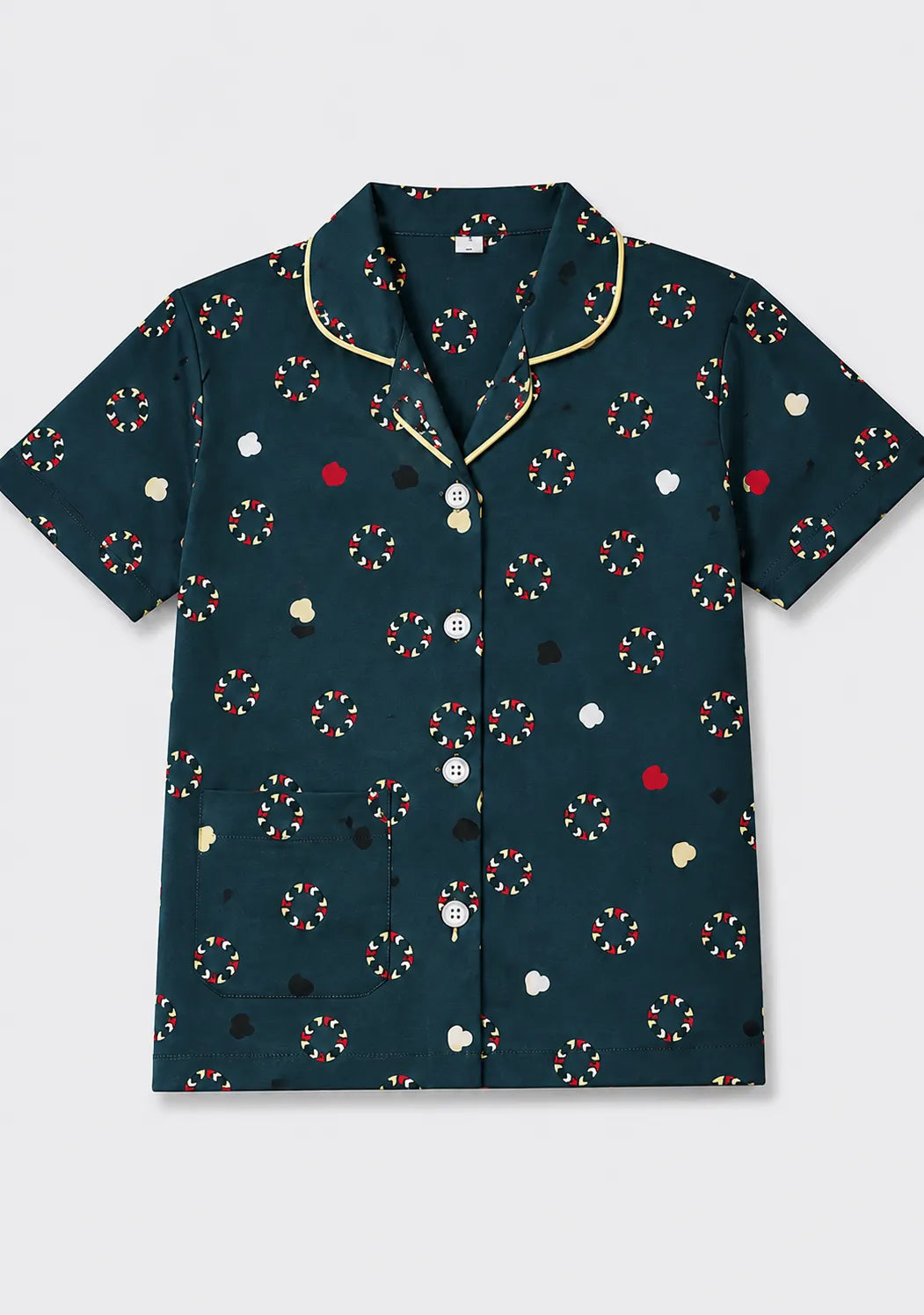 Kids Cotton Printed Night Suit Set – Navy Blue Confetti Print