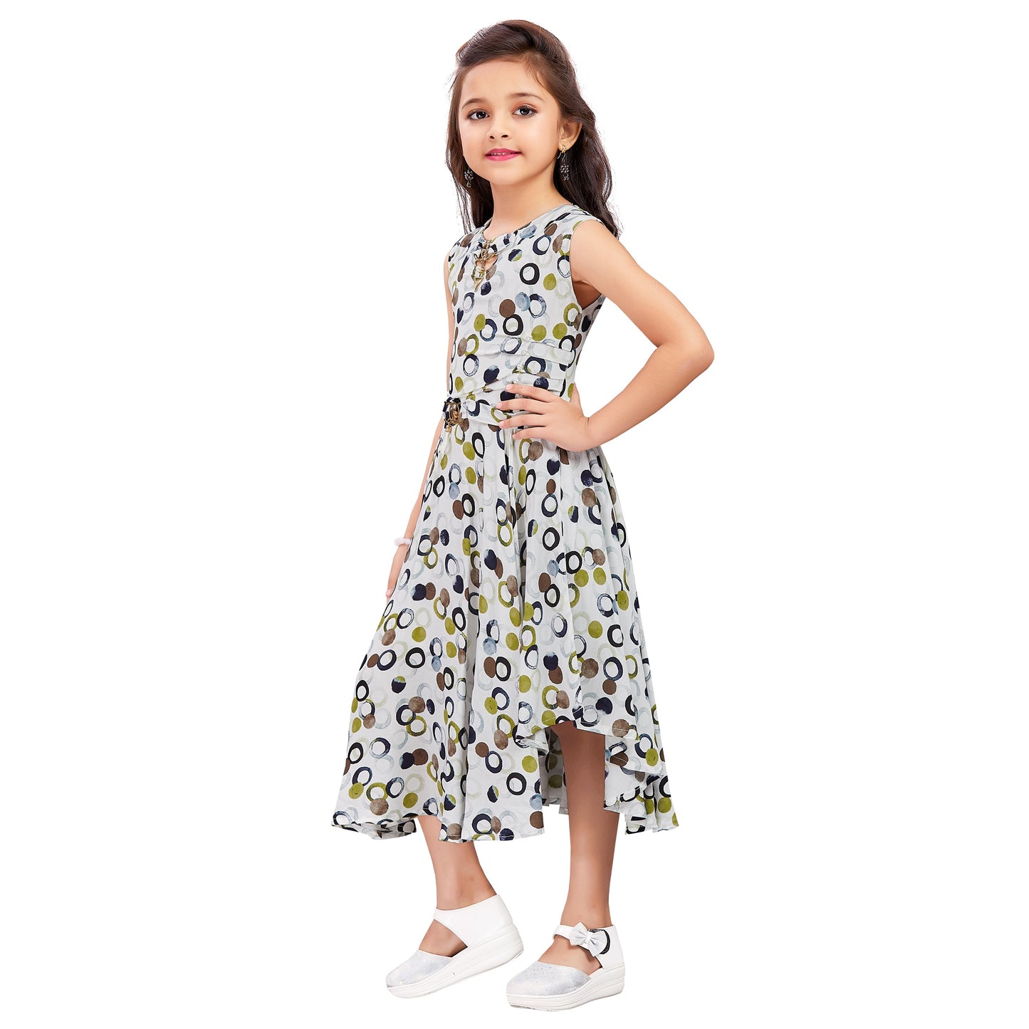 Girls Printed Fit and Flare Dress