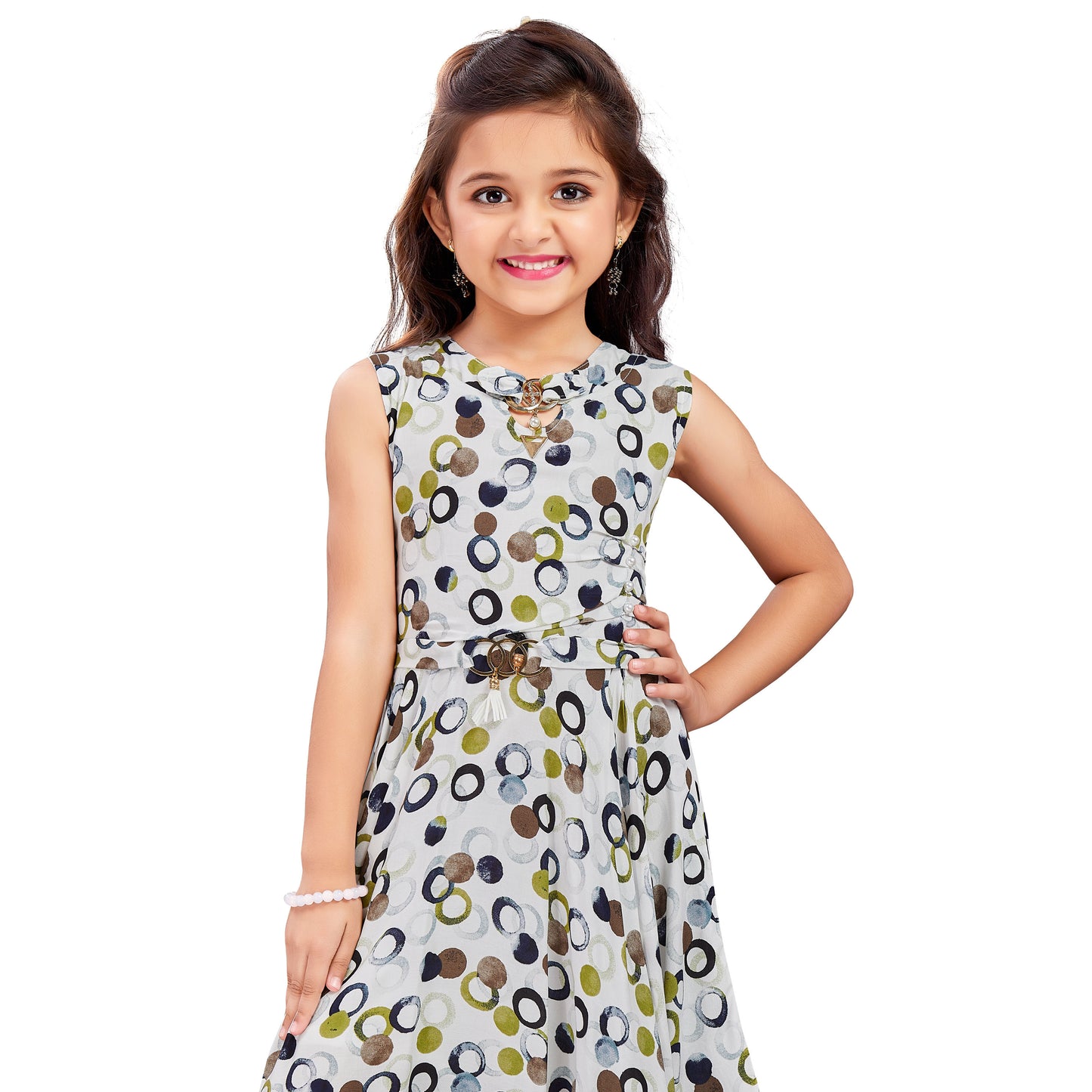 Girls Printed Fit and Flare Dress