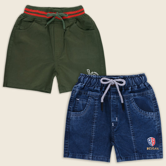 Boys Cotton Denim Summer Shorts Combo