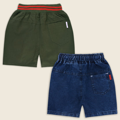 Boys Cotton Denim Summer Shorts Combo
