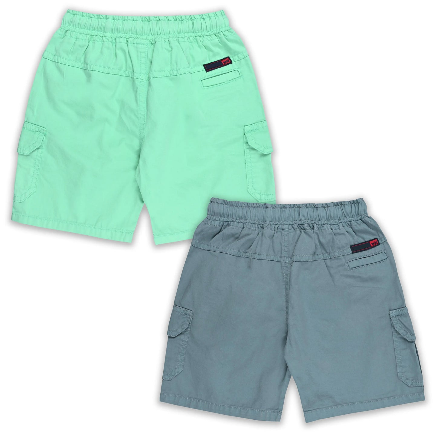 Boys Cotton Cargo Shorts Pack of 2 with Drawstring Waist | Casual Kids Summer Wear